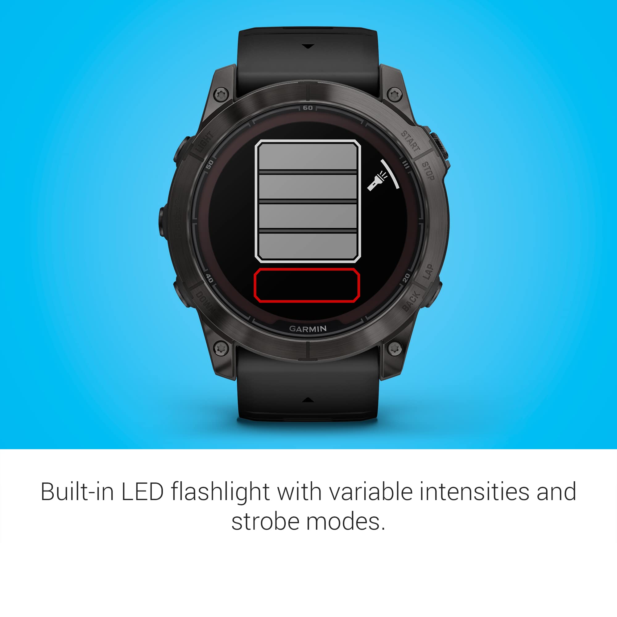 Garmin f?nix 7X Pro Sapphire Solar GPS ? Carbon Gray DLC Titanium with Black Silicone Band ? 010-02778-10