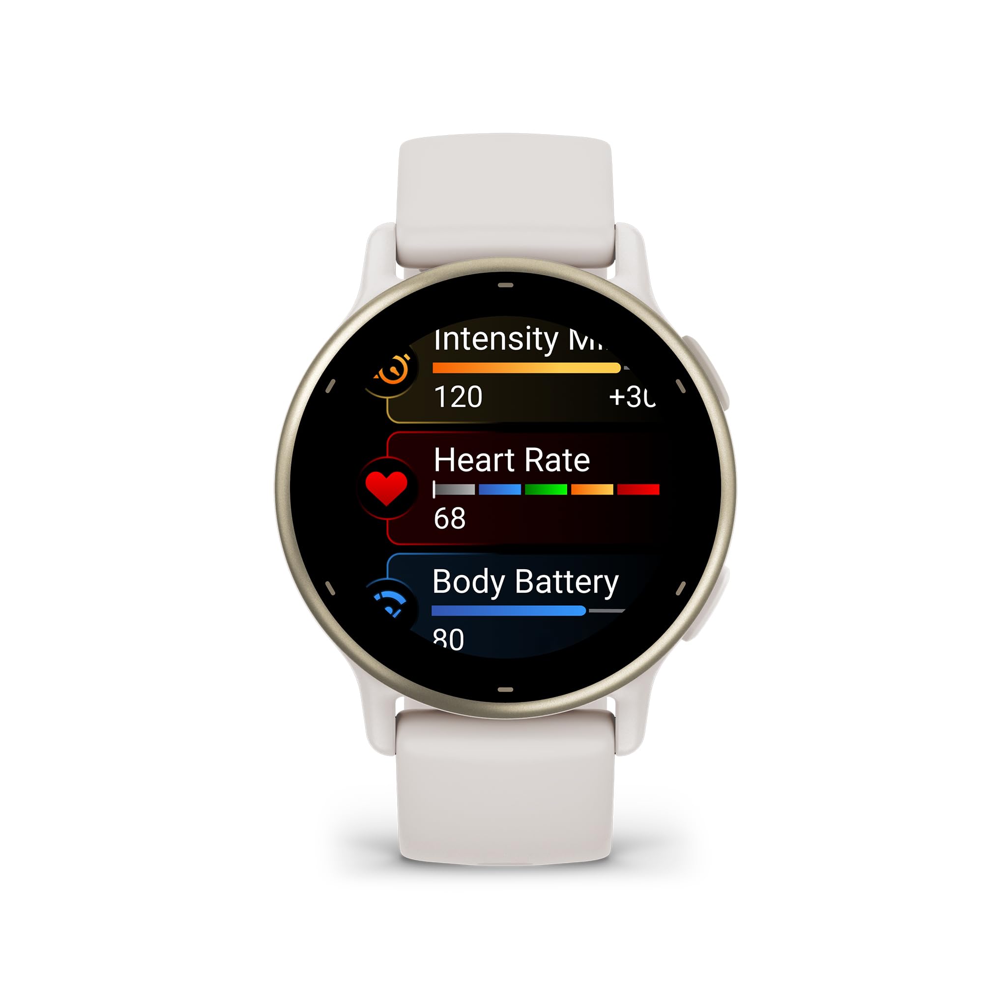 Garmin Vivoactive 5 GPS Smartwatch ? 42mm Cream Gold Aluminum with Ivory Silicone Band ? 010-02862-11
