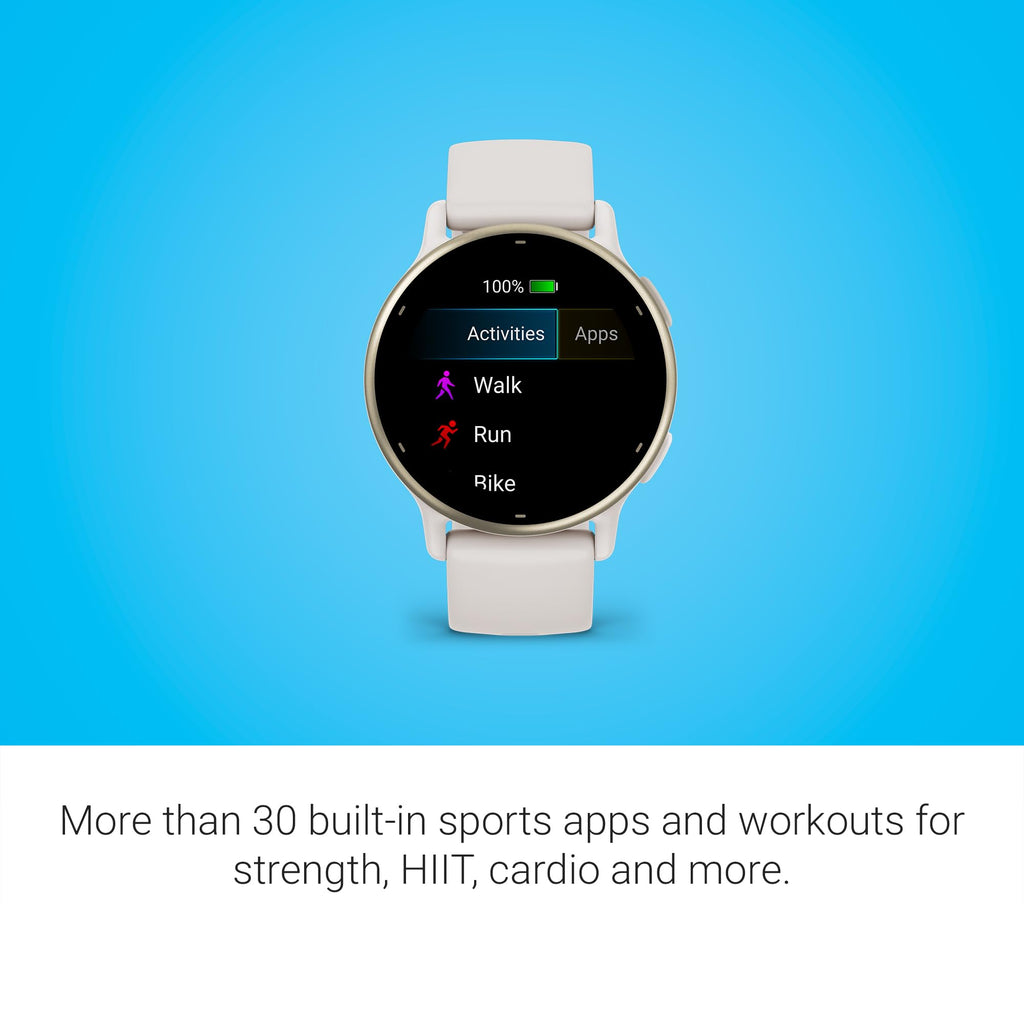 Garmin Vivoactive 5 GPS Smartwatch ? 42mm Cream Gold Aluminum with Ivory Silicone Band ? 010-02862-11