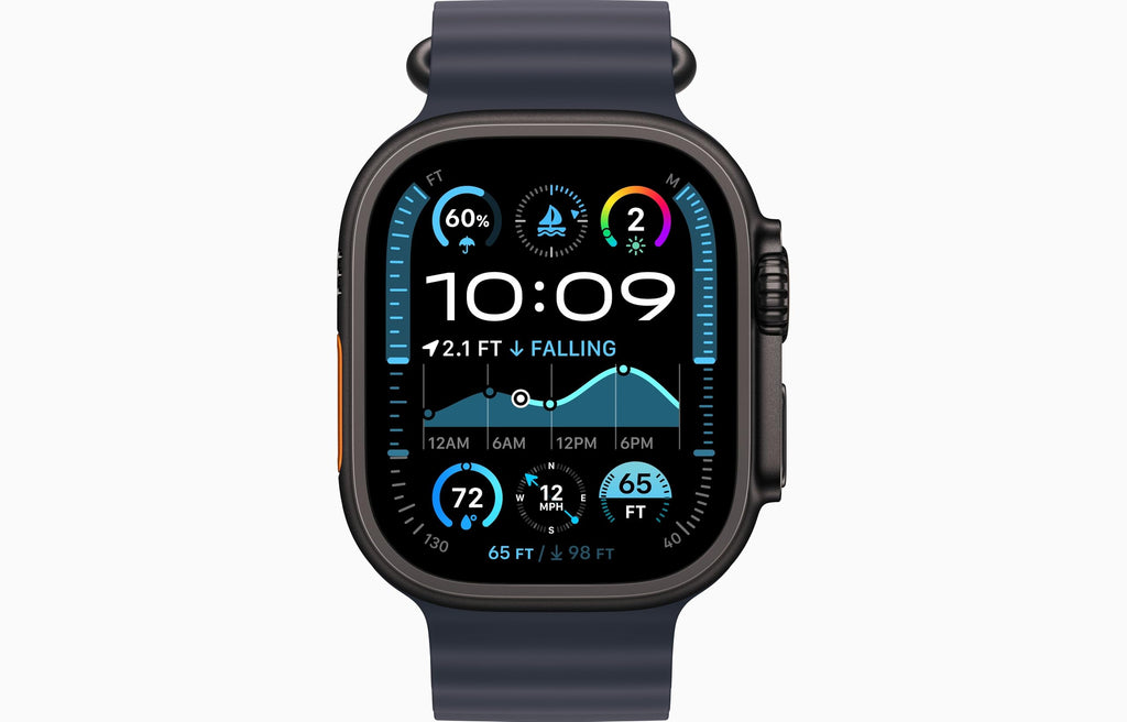 Apple Watch Ultra 2 (GPS+Cellular) 49mm Titanium Case with Black Ocean Band - Black