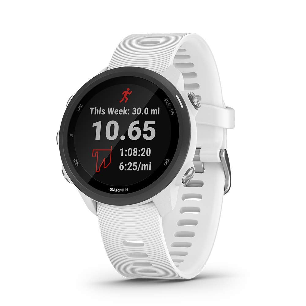 Garmin - Forerunner 245 Music GPS Smartwatch 30mm Fiber-Reinforced Polymer white - 010-02120-21