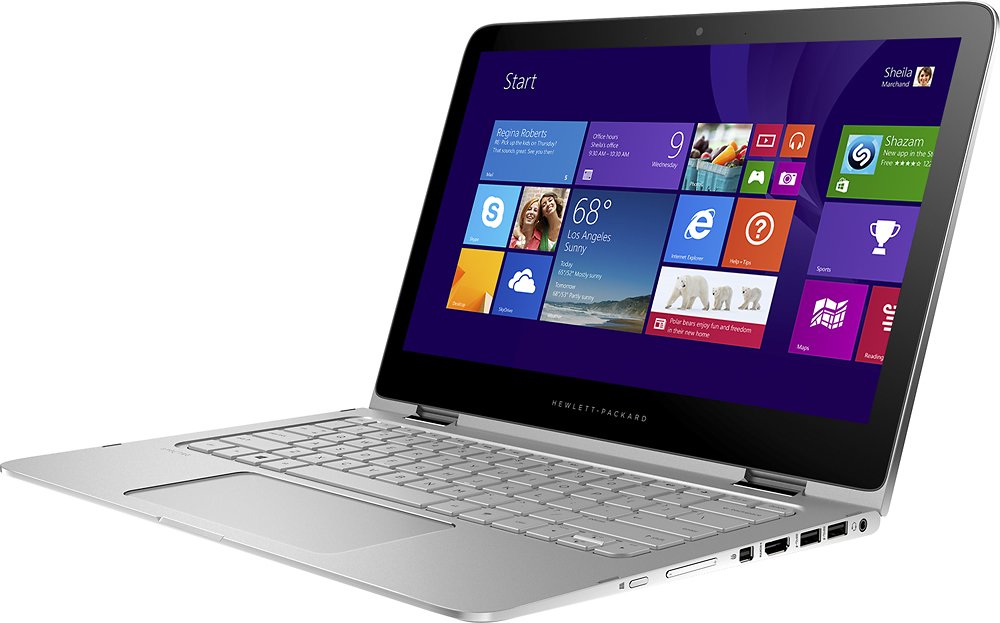 HP - Spectre x360 2-in-1 13.3" Touch-Screen Laptop - i5-5200U - 8GB RAM - 256GB SSD - Natural Silver (13-4002dx)