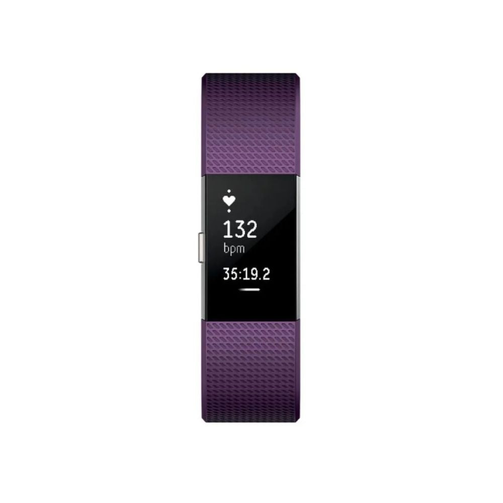 Fitbit Charge 2 HR + Fitness Wristband Watch - Large - Plum - FB407SPML