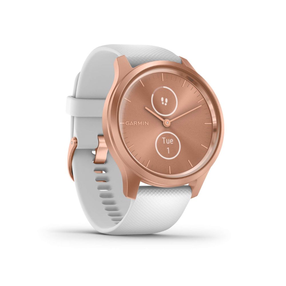Garmin vivomove Style Hybrid Smartwatch 42mm, Rose Gold Aluminum Case, Silicone - 010-02240-00