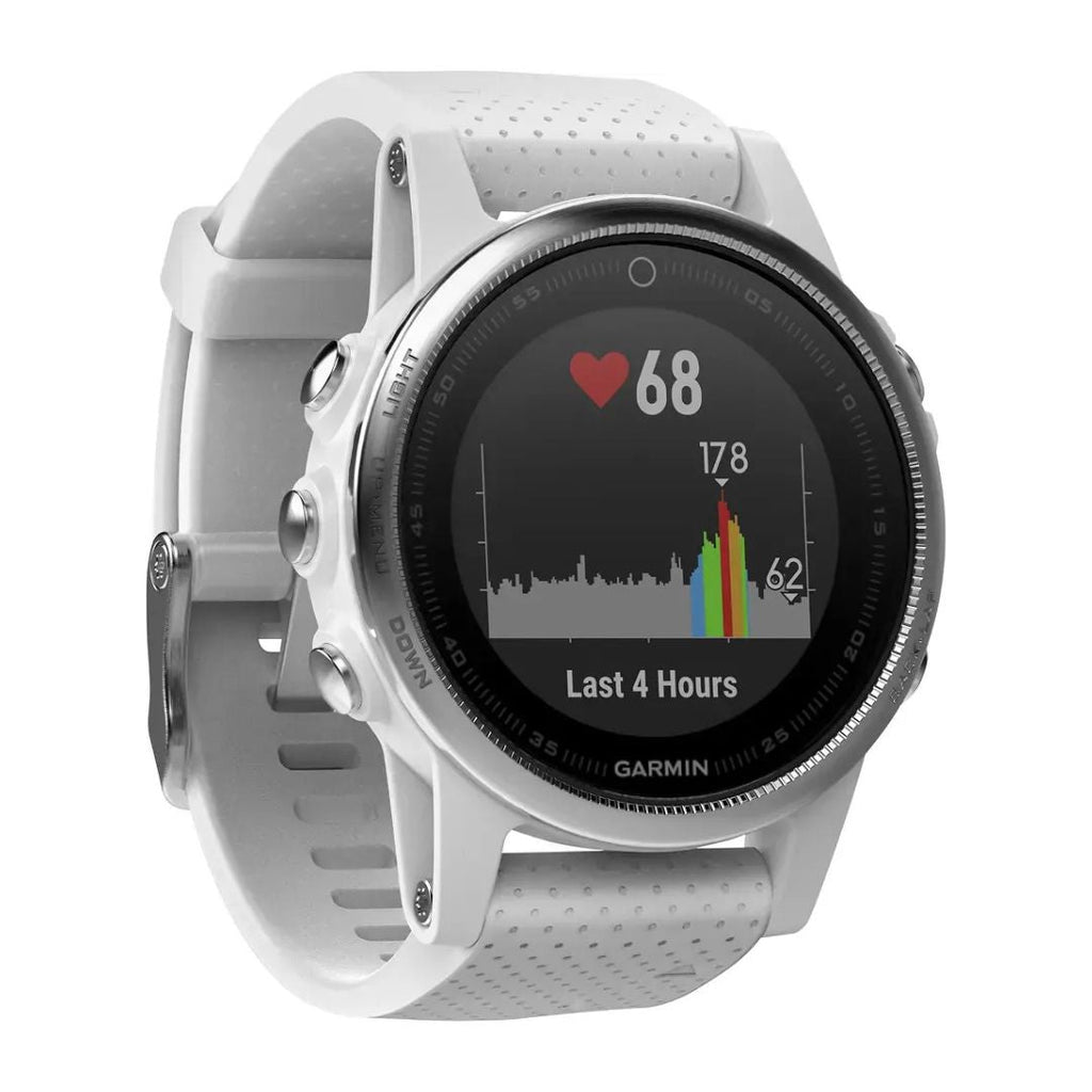 Garmin fenix 5S Smartwatch ? 42mm Fiber-Reinforced Polymer ? White with Carrara White Band ? 010-01685-00