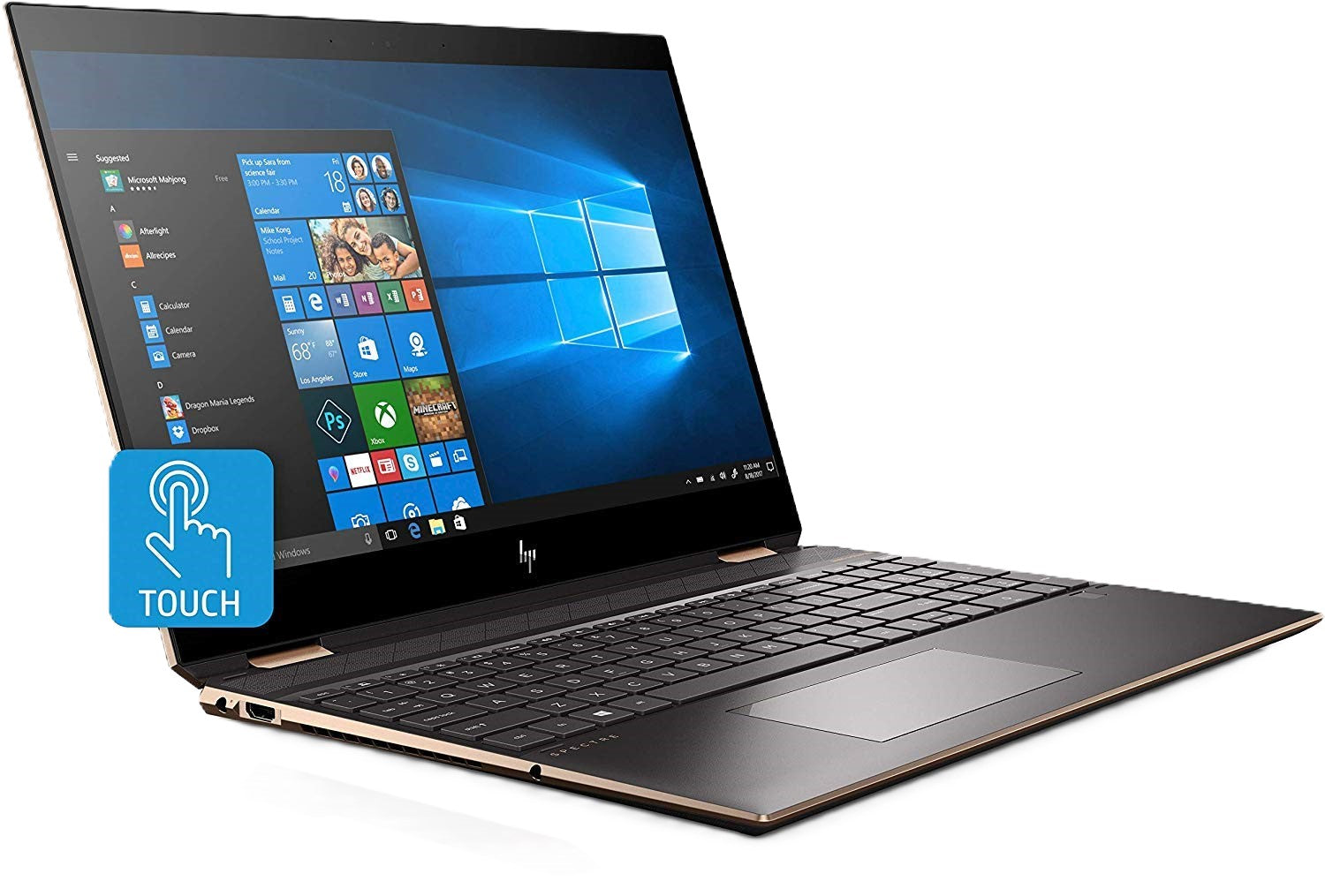 HP - Spectre x360 2-in-1 15.6" 4K OLED UHD Touch-Screen Laptop - Intel Core i7-8565U - 16GB RAM - 512GB SSD - 15-DF0043DX