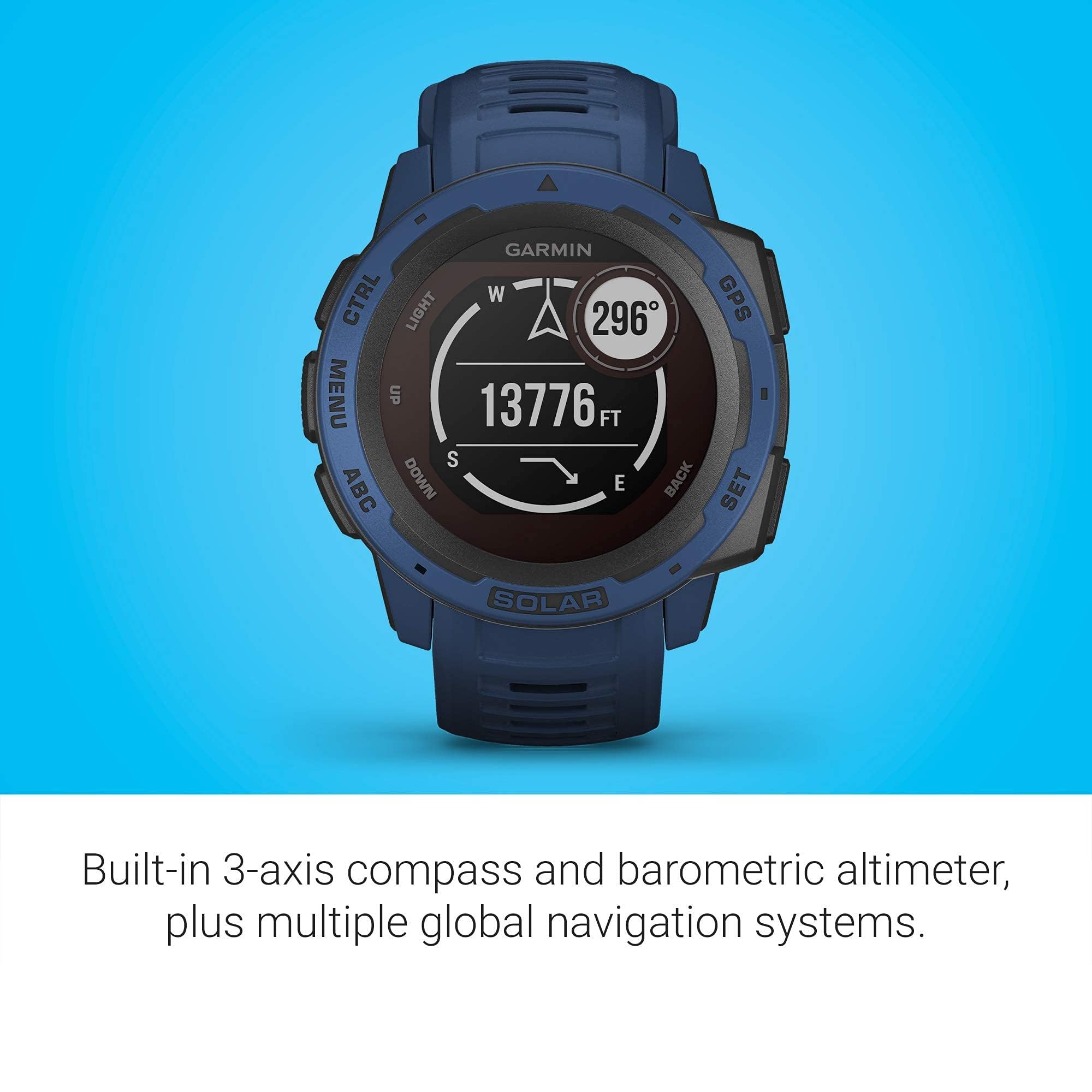Garmin - Instinct Solar Rugged GPS Smartwatch 45mm - Tidal Blue - 010-02293-11