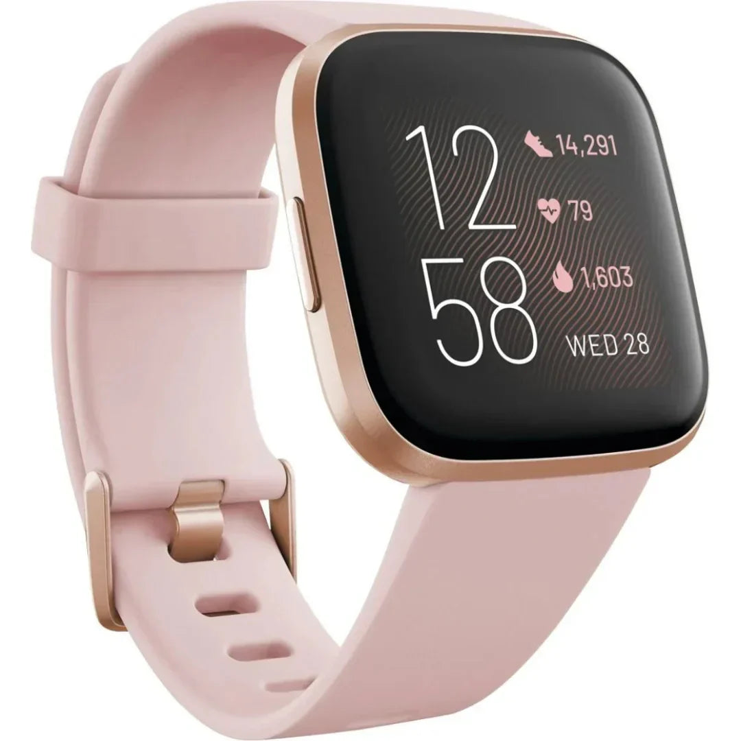 Fitbit - Versa 2 Smartwatch 40mm Aluminum - Petal/Copper Rose - FB507RGPK