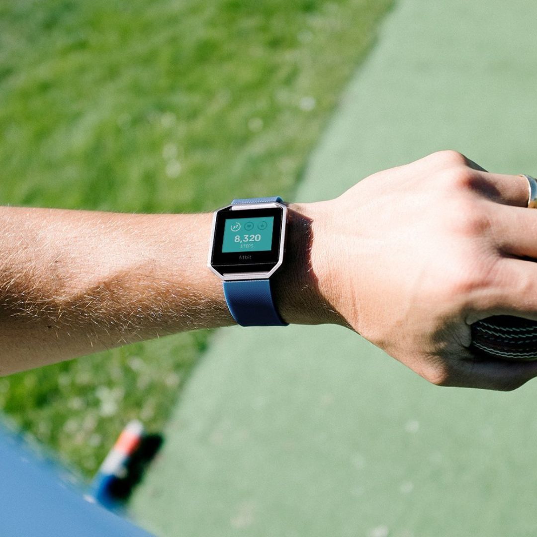 Fitbit Blaze ? Smart Fitness Watch HR Monitor ? Large ? Blue Band ? FB502SBUL