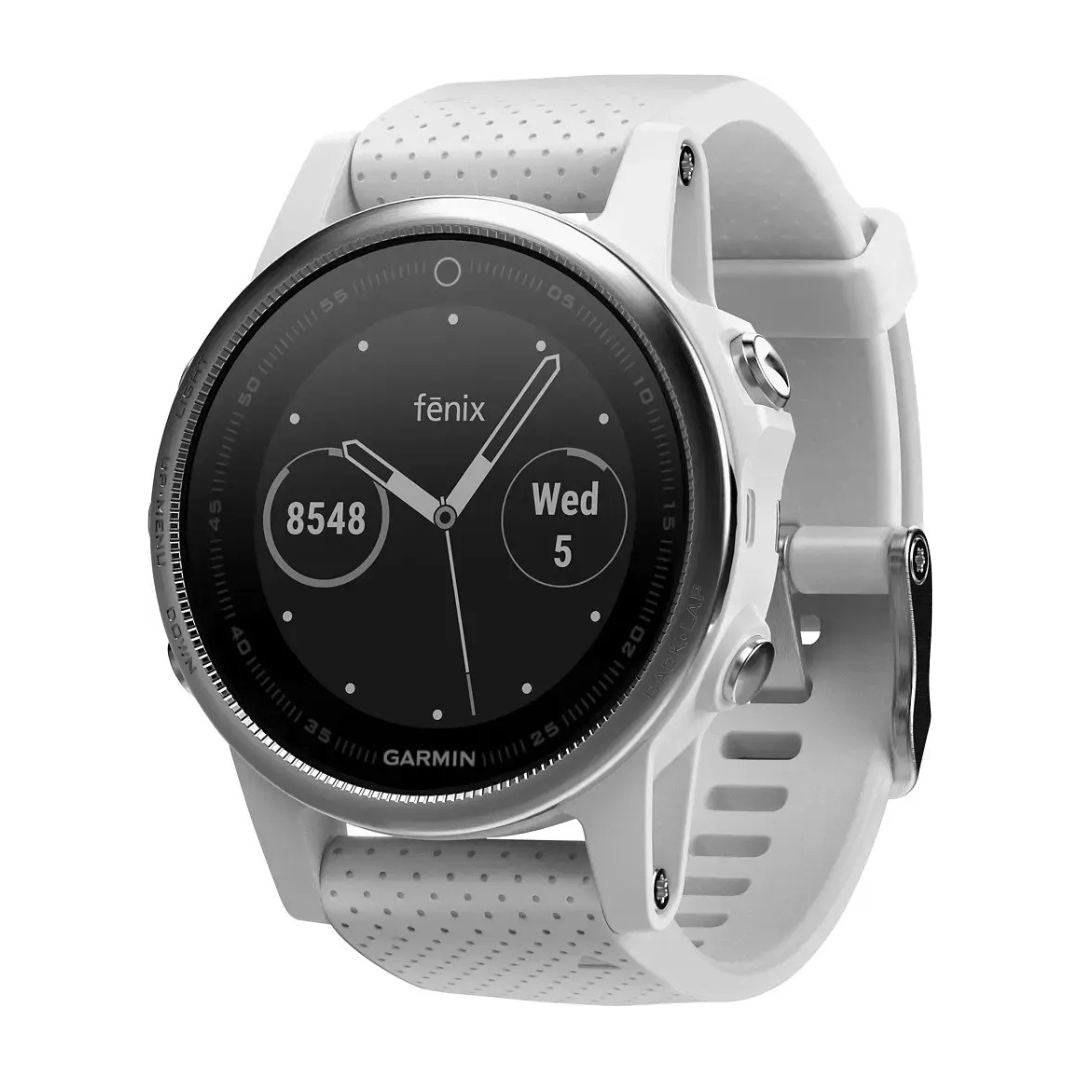 Garmin fenix 5S Smartwatch ? 42mm Fiber-Reinforced Polymer ? White with Carrara White Band ? 010-01685-00