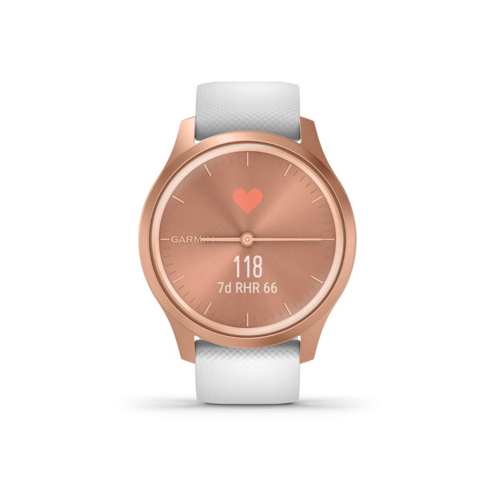 Garmin vivomove Style Hybrid Smartwatch 42mm, Rose Gold Aluminum Case, Silicone - 010-02240-00