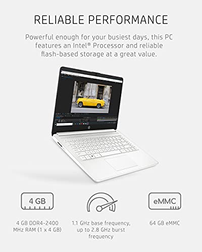 HP - 14"" Laptop - Intel Celeron - 4GB Memory - 64GB eMMC - 14-DQ0004DX