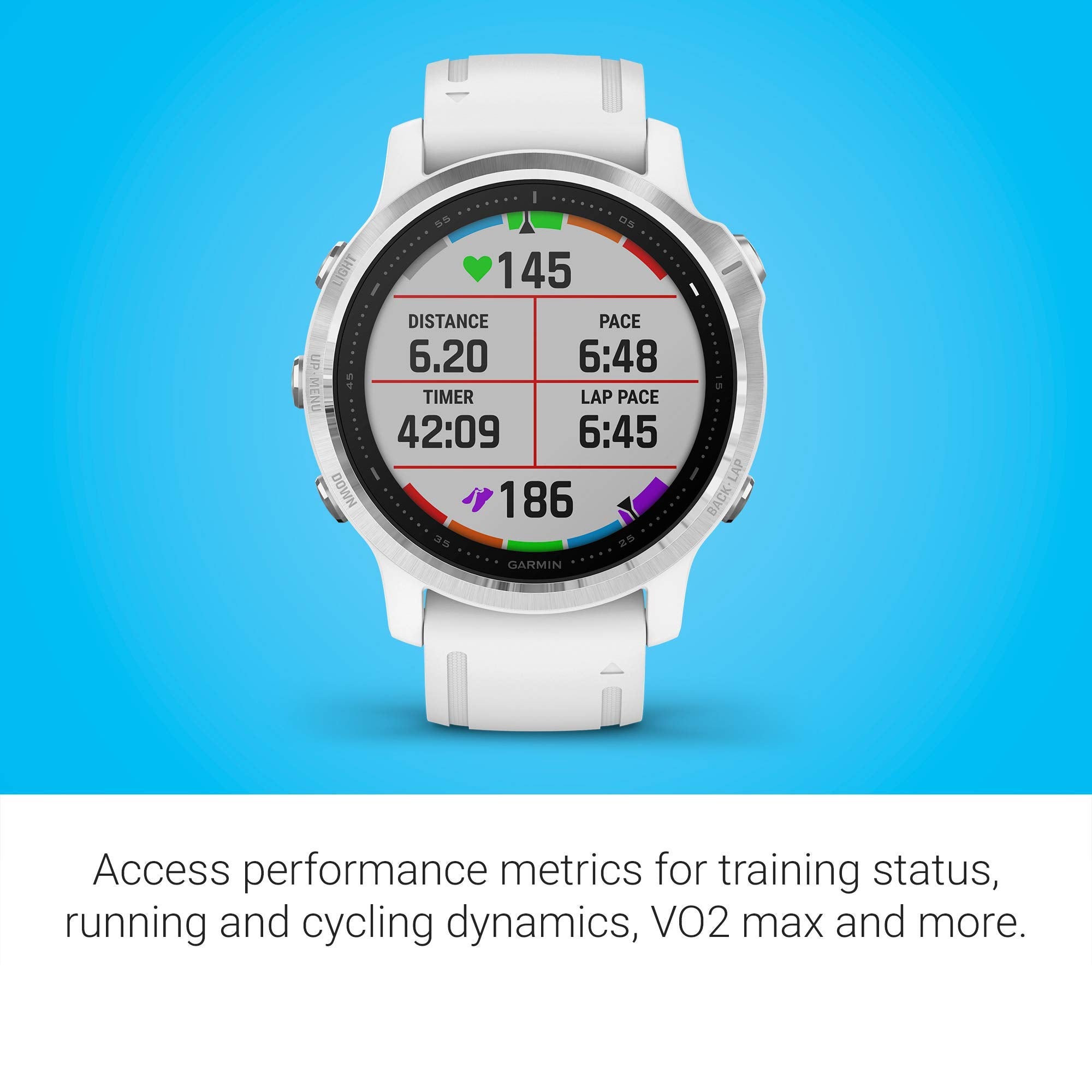 Garmin fenix 6S Smartwatch 42mm Polymer -White with White Silicone Band - 010-02159-00
