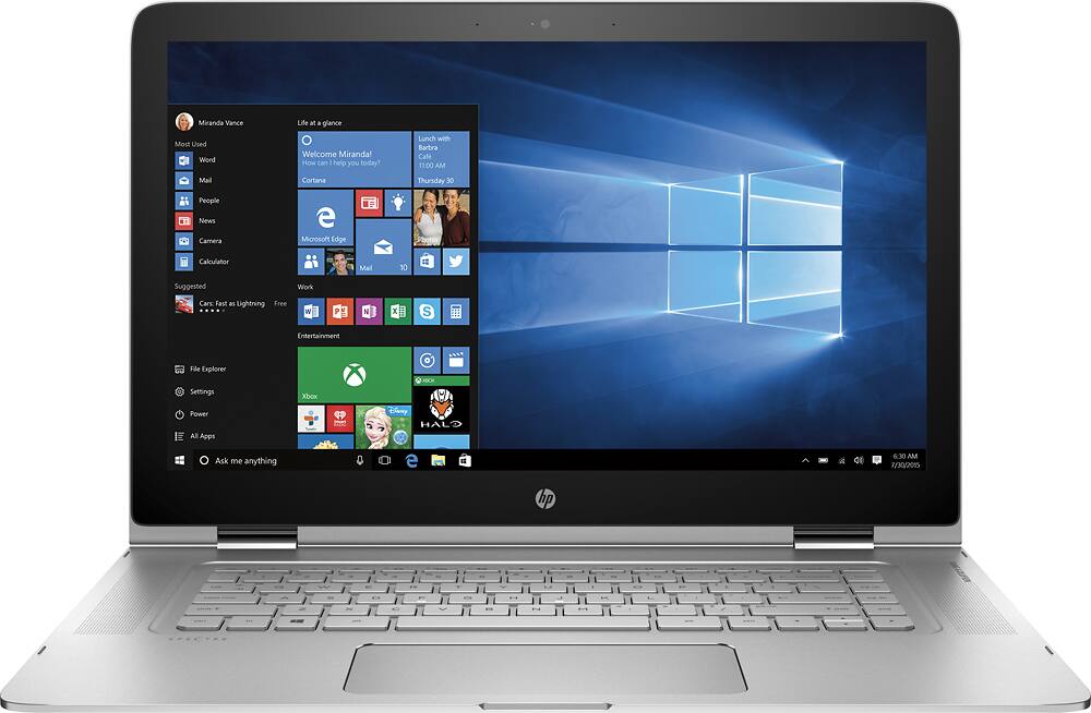 HP Spectre x360 2-in-1 15.6" 4K Touch-Screen Laptop - Intel Core i7-6500U - 16GB RAM - 256GB SSD - Silver - 15-AP012DX