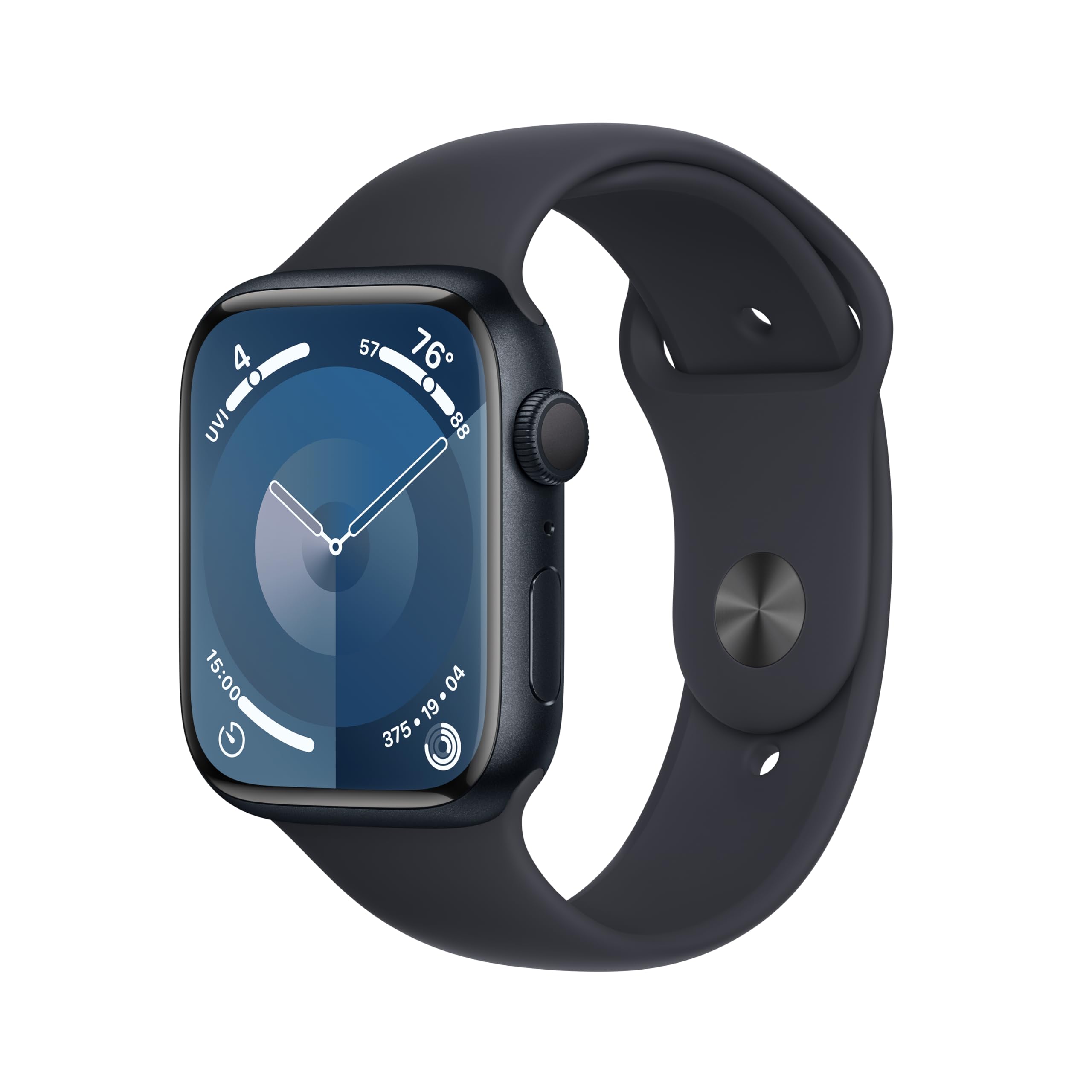Apple Watch Series 9 (GPS) 45mm Aluminum Case with Midnight Sport Band - S/M - Midnight - MR993LL/A