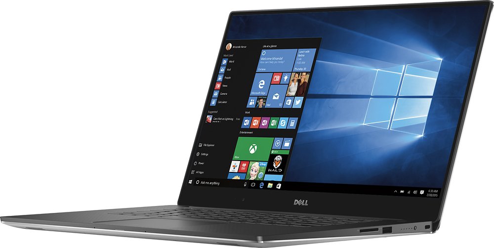 Dell - XPS 15.6"" 4K Ultra HD Touch-Screen Laptop -  i7 - 16GB RAM - 1TB SSD - Silver - XPS9550-10000SLV