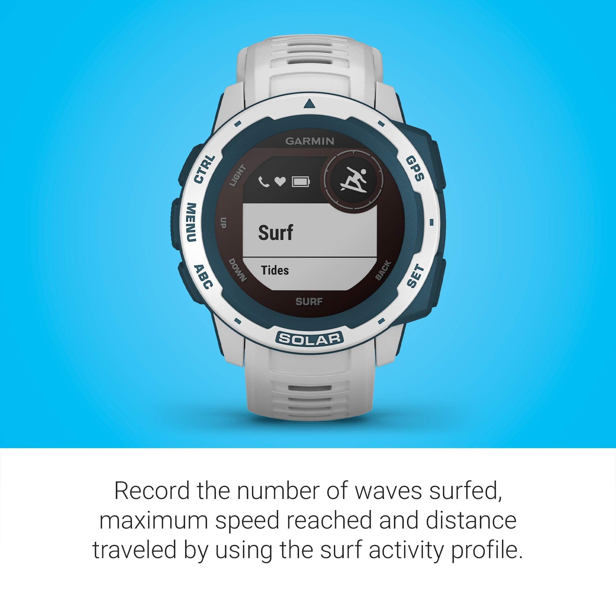 Garmin Instinct Solar Surf Edition GPS Smartwatch (Cloudbreak) - 010-02293-18