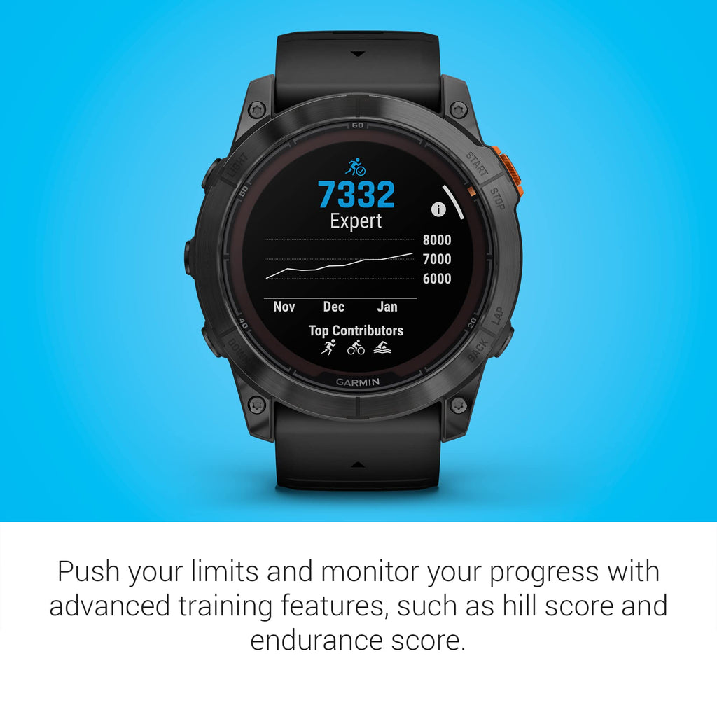 Garmin - fenix 7X Pro Solar GPS Smartwatch 51 mm Fiber-reinforced polymer - Slate Gray with Black Band - 010-02778-00