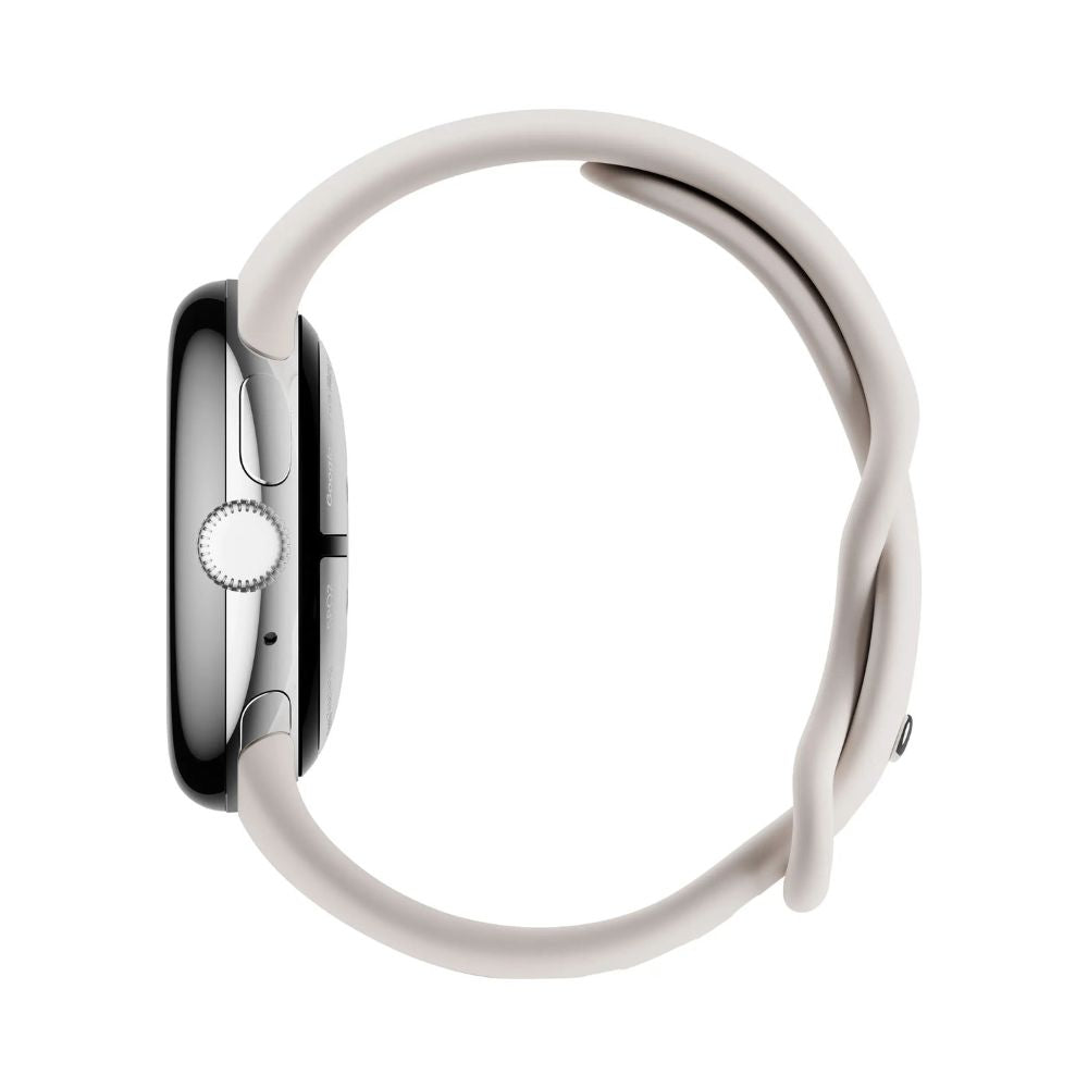 Google - Pixel Watch 2 Polished Silver Aluminum Case Smartwatch with Porcelain Active Band - Wi-Fi - GA05031-US