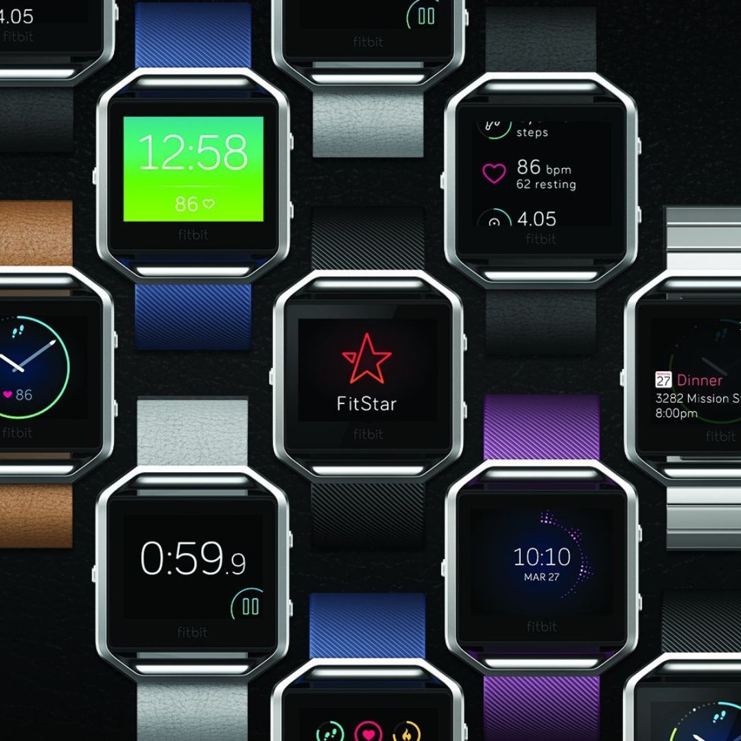 Fitbit Blaze ? Smart Fitness Watch HR Monitor ? Large ? Blue Band ? FB502SBUL