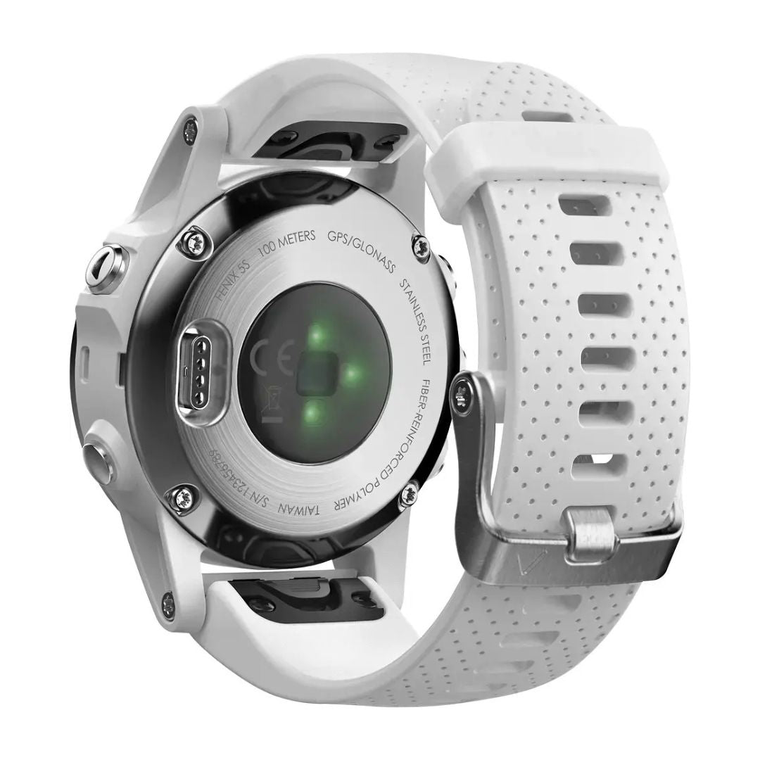 Garmin fenix 5S Smartwatch ? 42mm Fiber-Reinforced Polymer ? White with Carrara White Band ? 010-01685-00