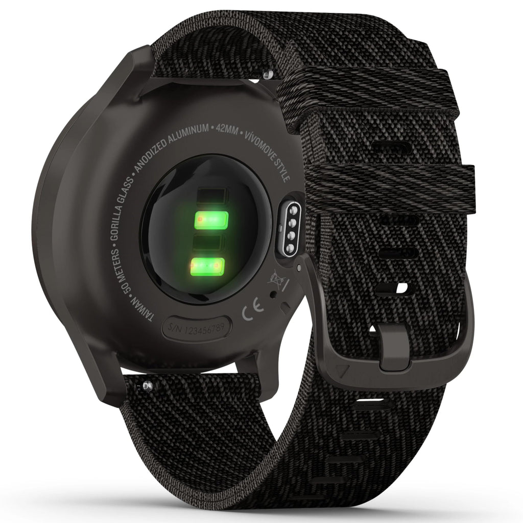 Garmin vivomove Style Hybrid Smartwatch 42mm Aluminum Graphite With Black - 010-02240-03