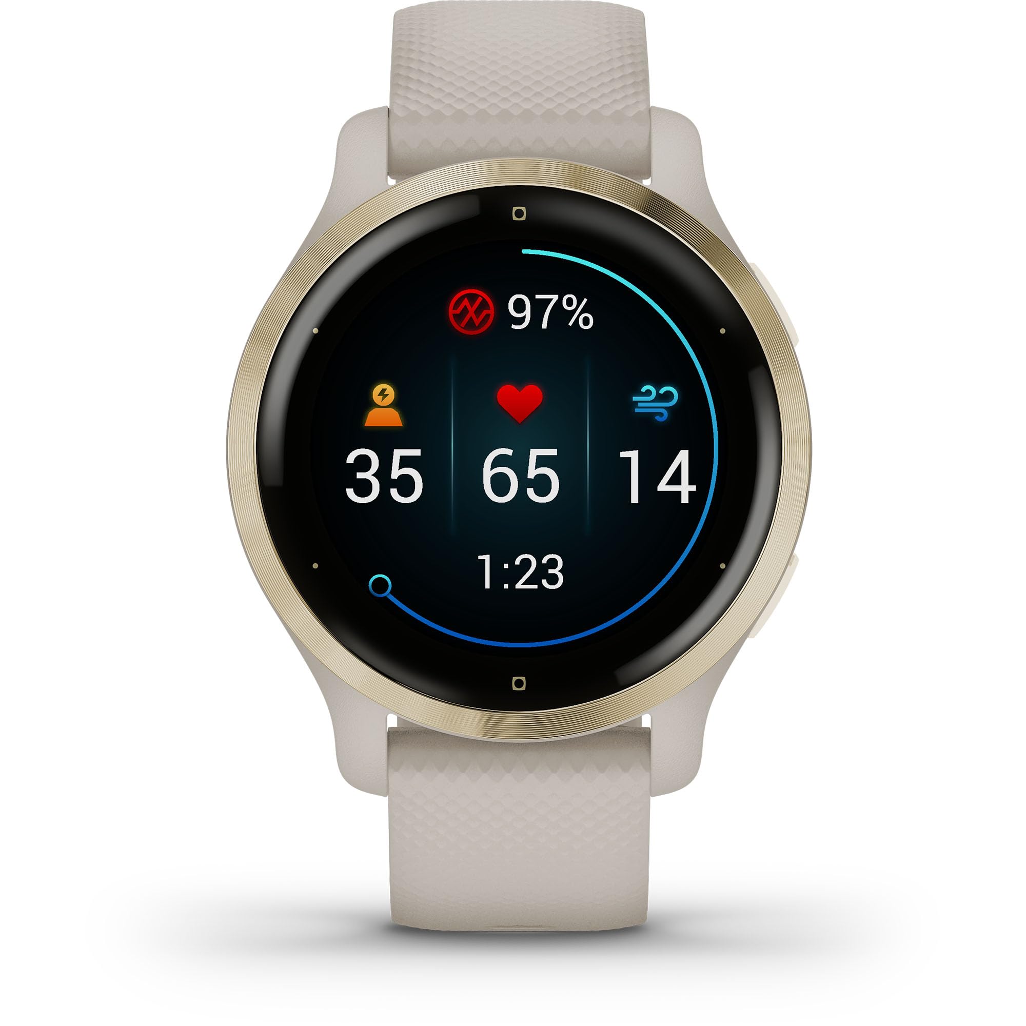 Garmin - Venu 2S GPS Smartwatch 40 mm Light Gold Bezel Light Sand Case - 010-02429-01