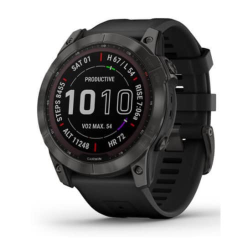 Garmin fenix 7X Sapphire Solar Edition - GPS - 51mm - Carbon Gray DLC Titanium w/ Black Band - 010-02541-10