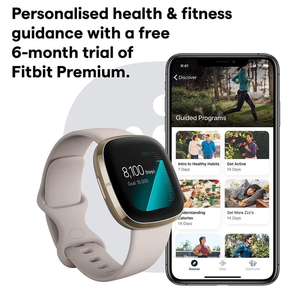 Fitbit Sense Advanced Health Smartwatch ? Soft Gold ? FB512GLWT