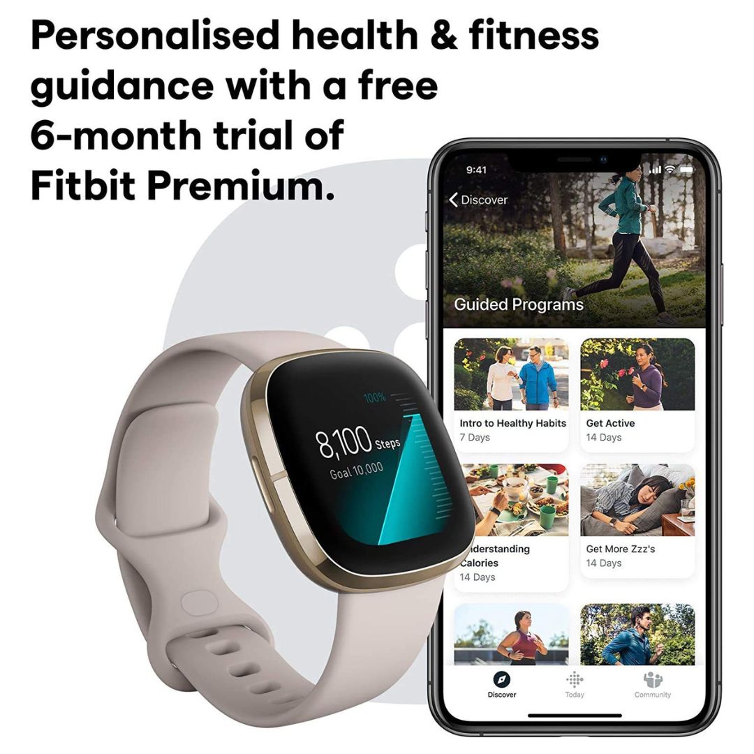 Fitbit Sense Advanced Health Smartwatch ? Soft Gold ? FB512GLWT