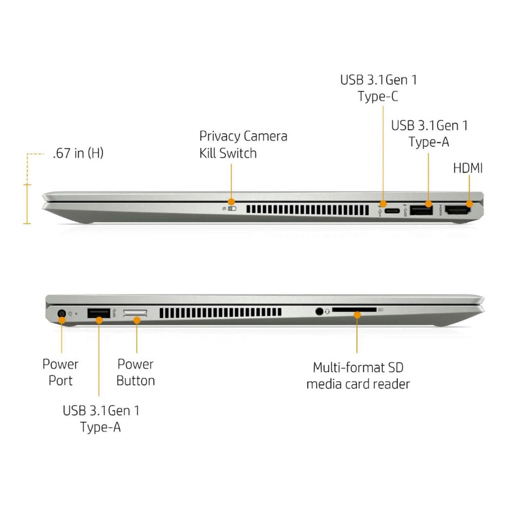 HP ENVY x360 2-in-1 15.6" Touch-Screen Laptop - Intel Core i5-10210U - 8GB RAM - 256GB SSD + 16GB Optane - Silver - 15M-DR1011DX