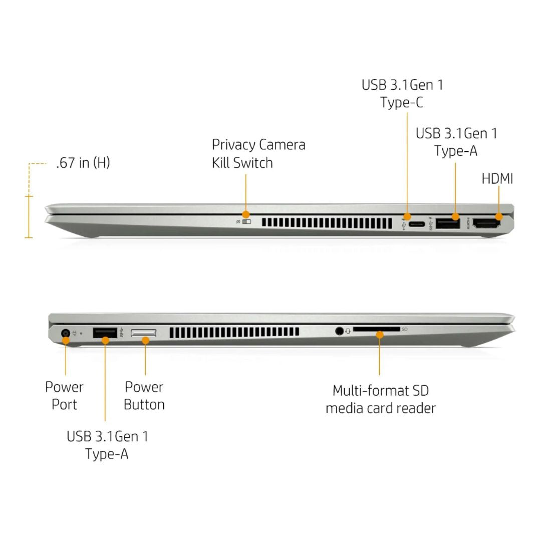 HP ENVY x360 2-in-1 15.6" Touch-Screen Laptop - Intel Core i5-10210U - 8GB RAM - 256GB SSD + 16GB Optane - Silver - 15M-DR1011DX