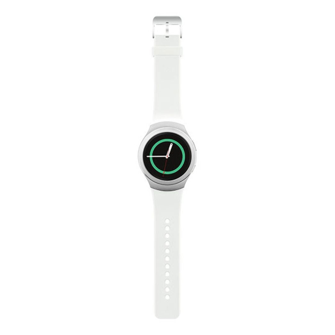AT&T - Samsung Gear S2 Smartwatch - Silver with White Band  - SM-R730AZWAATT
