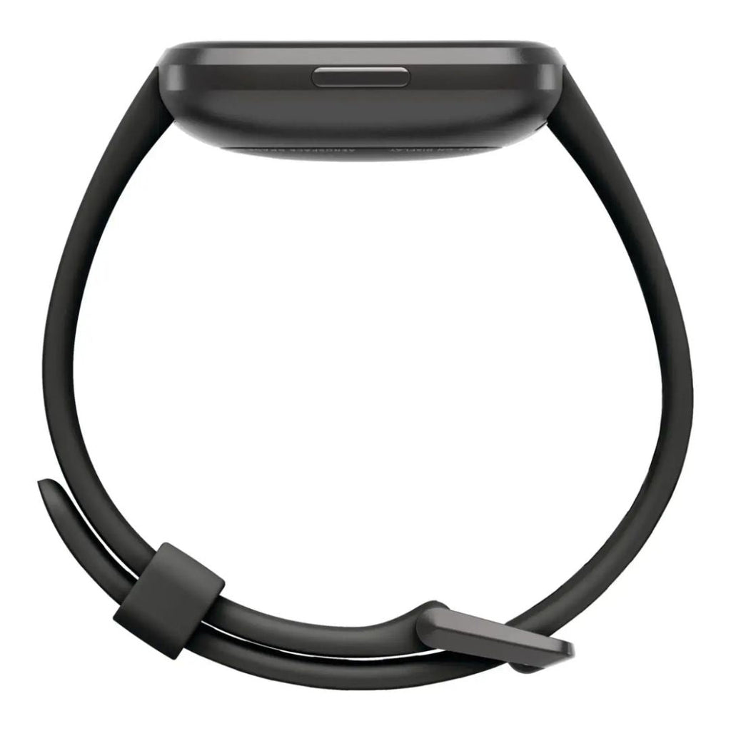 Fitbit Versa 2 - 40mm Aluminum Case - Carbon w Black Silicone Band - FB507BKBK