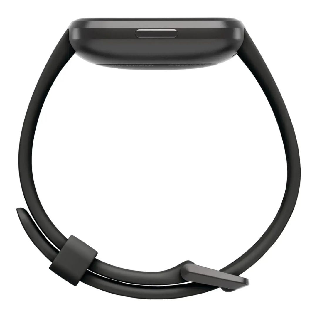 Fitbit Versa 2 - 40mm Aluminum Case - Carbon w Black Silicone Band - FB507BKBK