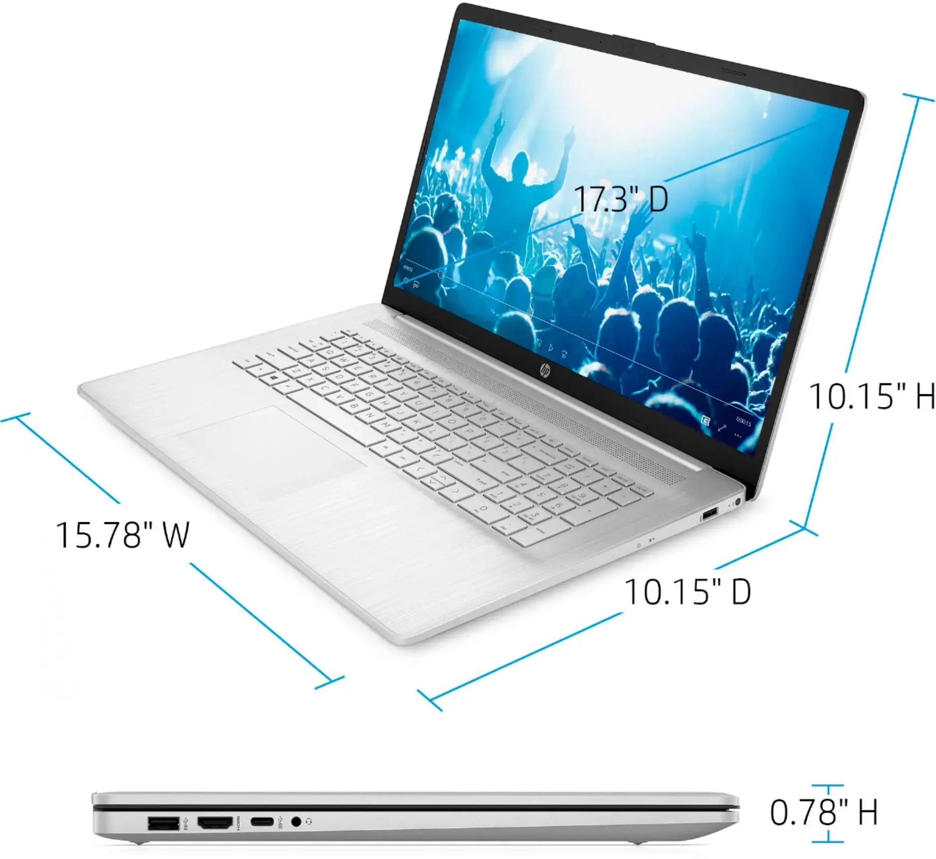 HP 17.3" HD+ Laptop -  Intel Core i3-1115G4 - 8GB RAM - 1TB HDD - 17-cn0013dx