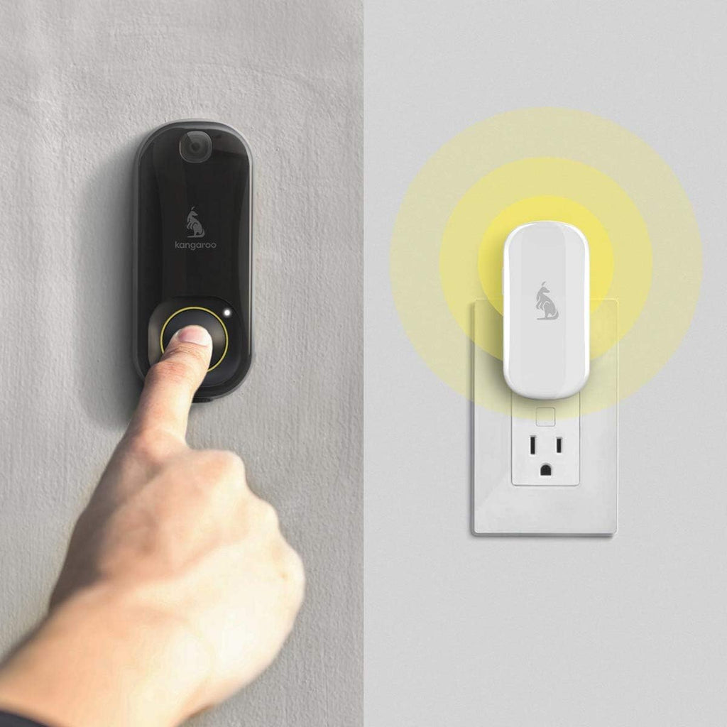 kangaroo Wi-Fi Doorbell Camera + Chime Outdoor - 1080p Resolution - Battery Power - A0008