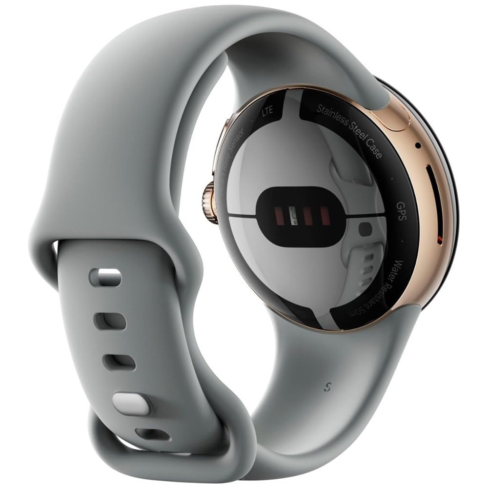 Google Pixel Watch (GPS + LTE) 40mm Champagne Gold Stainless Steel Case with Hazel Active Band
