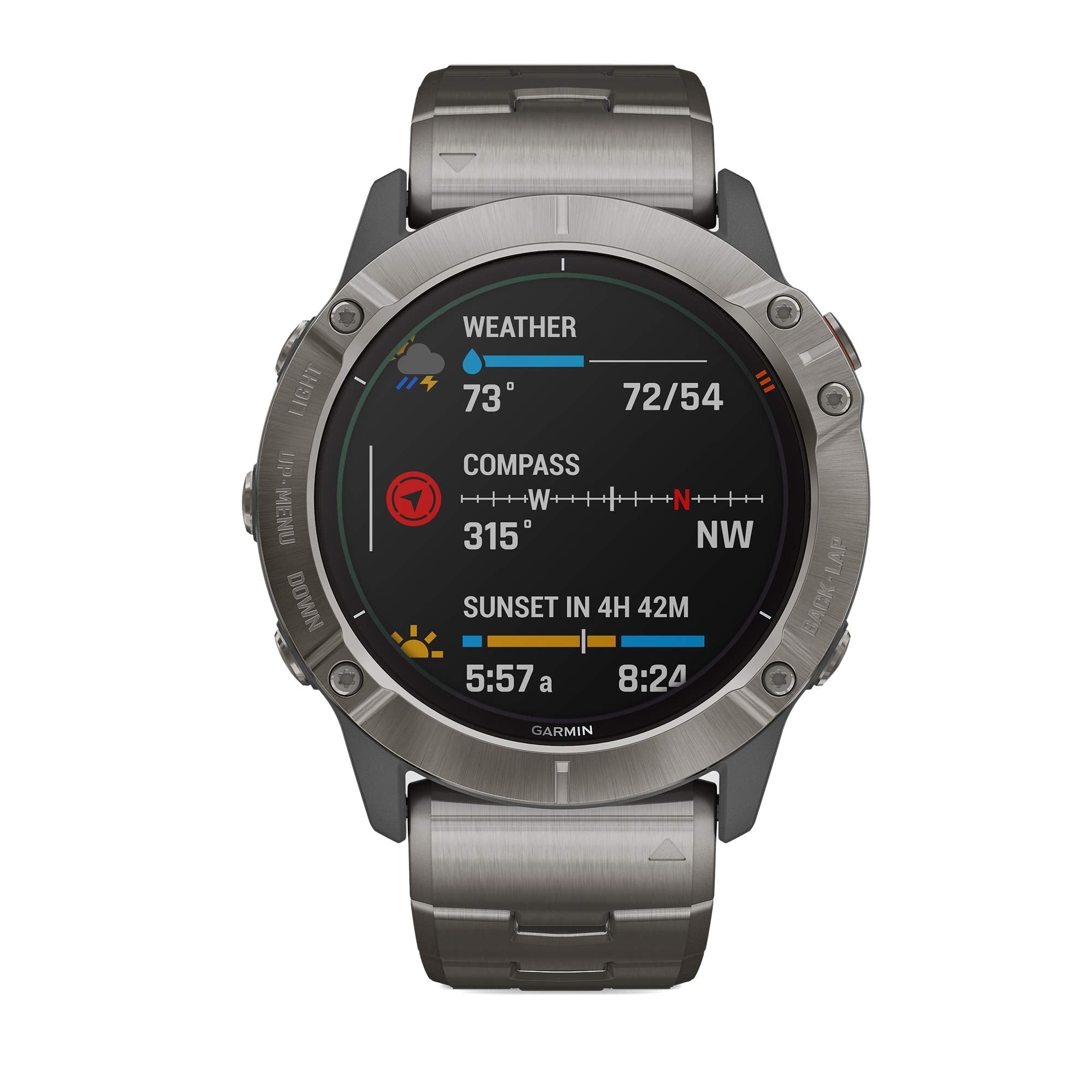 Garmin Fenix 6X Pro Solar 51mm - Titanium With Vented Titanium Bracelet - 010-02157-23