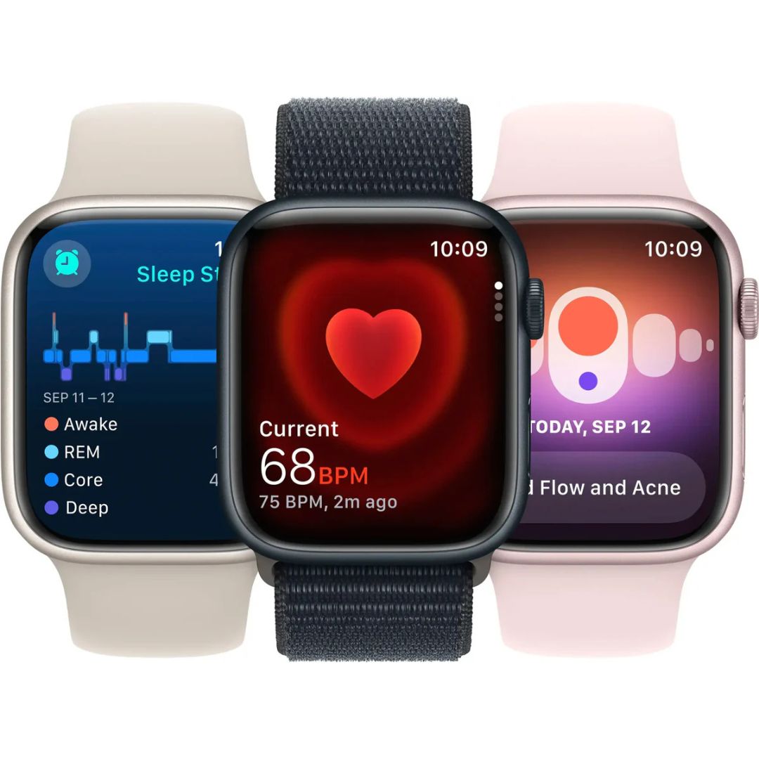 Apple Watch Series 9 (GPS+Cell) 45mm Aluminum Case - Starlight Sport Band (M/L) - Starlight