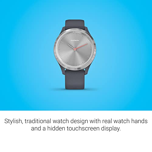 Garmin vivomove 3s Hybrid Smartwatch Silver with Granite Blue Bnad - 010-02238-00