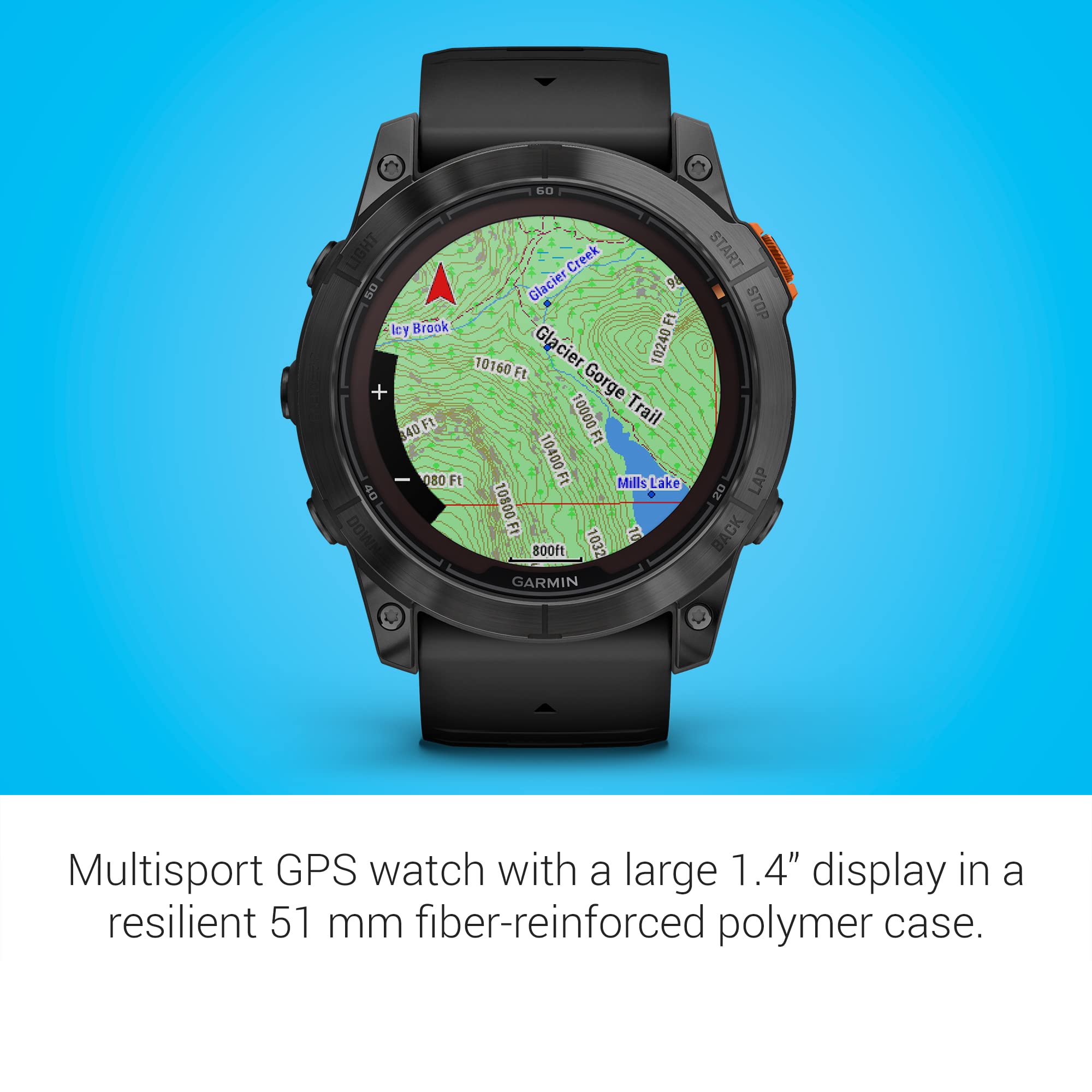 Garmin - fenix 7X Pro Solar GPS Smartwatch 51 mm Fiber-reinforced polymer - Slate Gray with Black Band - 010-02778-00
