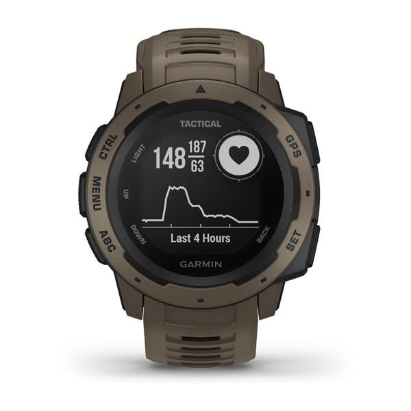 Garmin Instinct Tactical, Rugged GPS Watch, Tan - 010-02064-71
