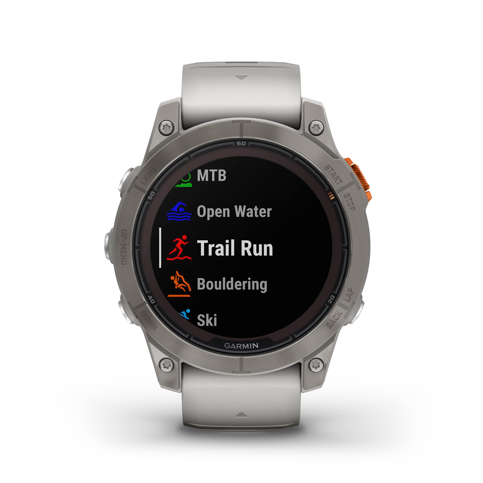 Garmin - fenix 7 Pro Sapphire Solar GPS Smartwatch 47 mm Fiber-reinforced polymer - Fog Gray/Ember Orange/Titanium - 010-02777-20