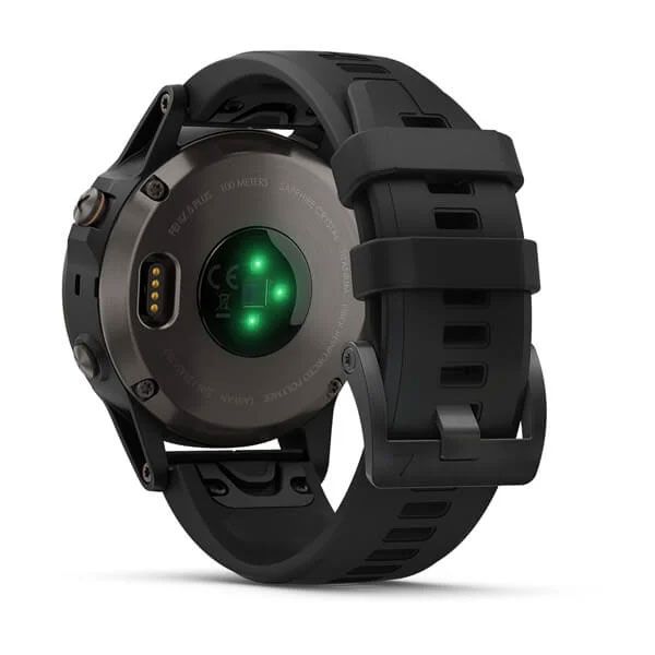 Garmin fenix 5 Plus, Carbon Gray DLC Titanium with Black Silicone Band - 010-01988-20