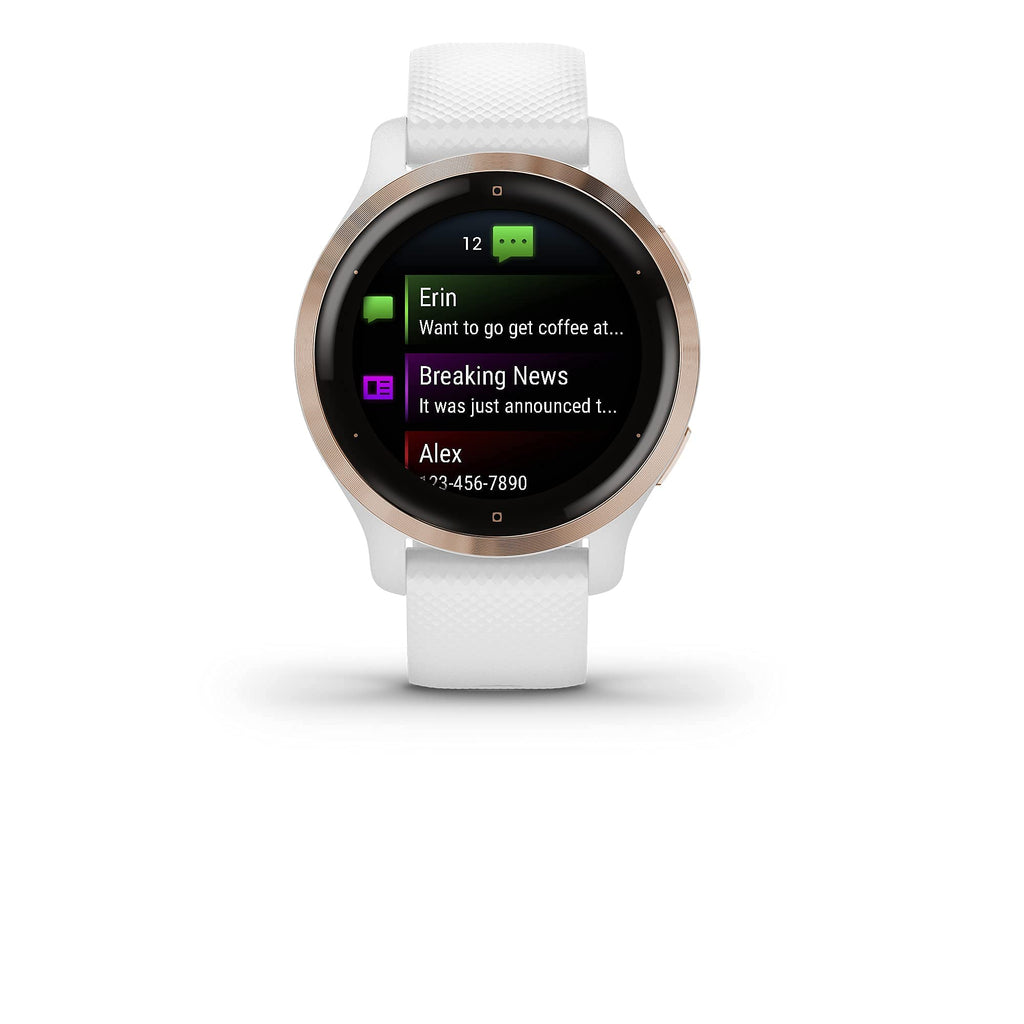 Garmin - Venu 2S GPS Smartwatch 28mm  Polymer Rose Gold Bezel with White Case - 010-02429-03