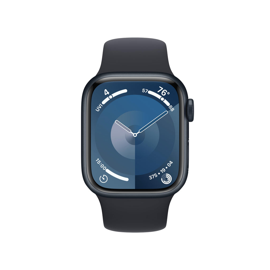 Apple Watch Series 9 (GPS) 41mm Aluminum Case with Midnight Sport Band (S/M) - Midnight - MR8W3LW/A