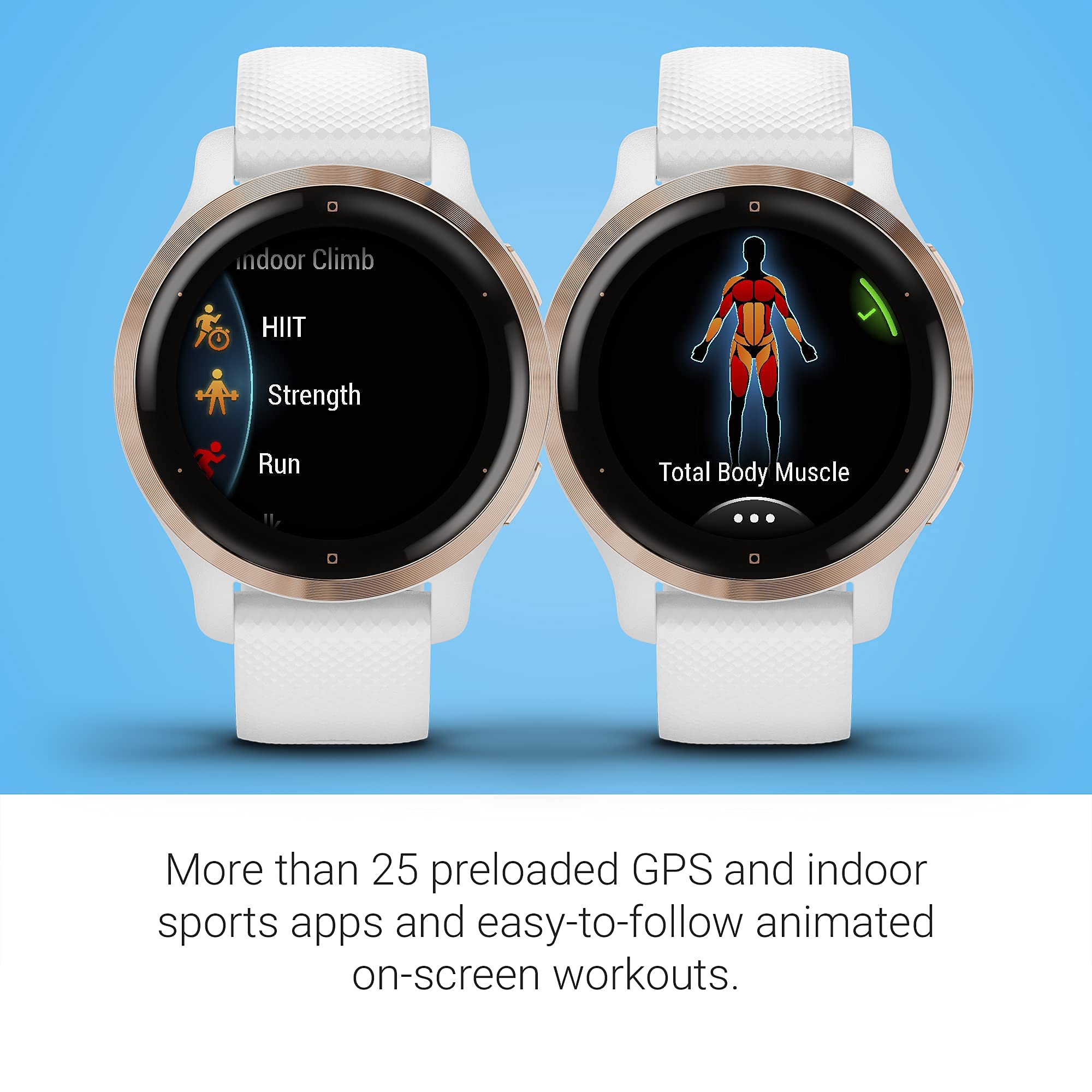 Garmin - Venu 2S GPS Smartwatch 28mm  Polymer Rose Gold Bezel with White Case - 010-02429-03