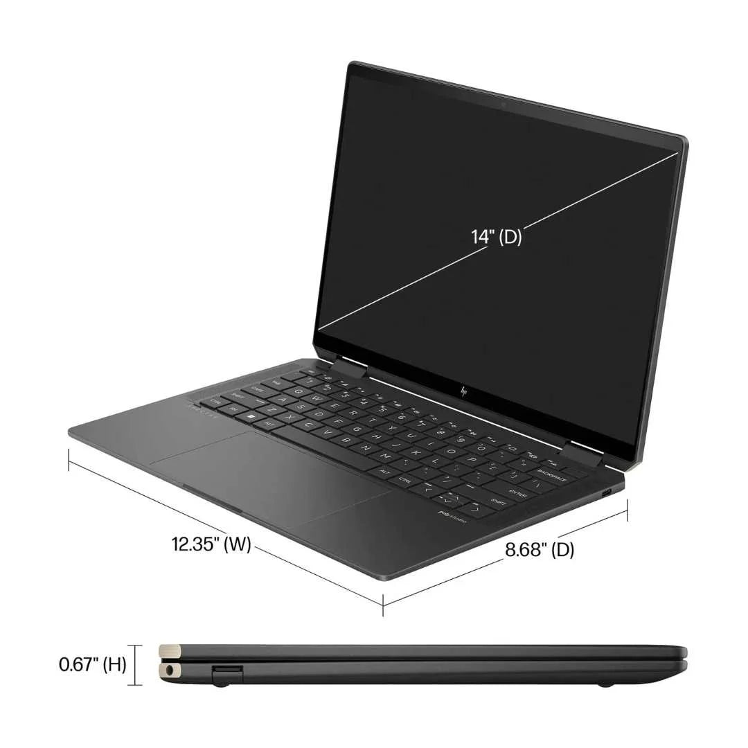 HP Spectre 2-in-1 14" 2.8K OLED Touch-Screen Laptop - Intel Core Ultra 7 155H - 16GB RAM - 1TB SSD - Nightfall Black - 14-eu0013dx