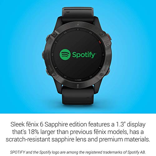 Garmin - fenix 6 Sapphire Smartwatch 47mm Fiber-Reinforced Polymer Carbon Gray - 010-02158-10